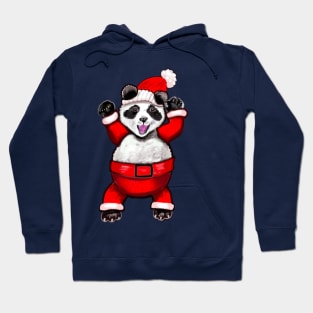 Santa Claus Panda Bear in Red festive merry happy holidays Santa suit Hoodie